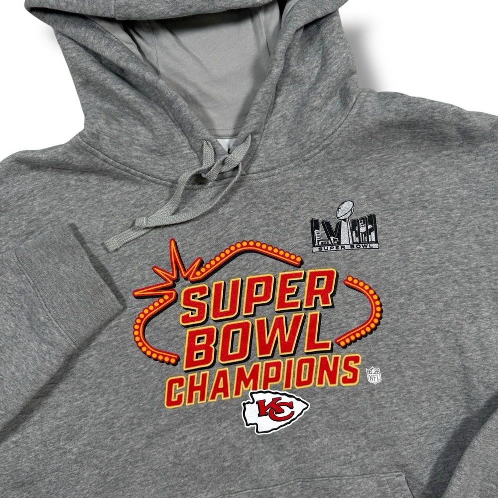 NIKE Super Bowl LVIII‎ Champions Kansas City Chiefs Locker Room Hoodie Size Med